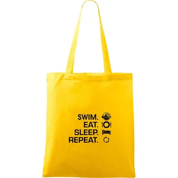Eat sleep swim - Taška bavlněná - 42 x 38 cm ( Žlutá )