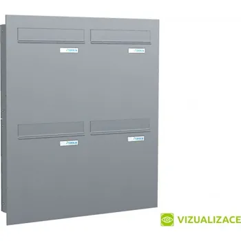 Poštovní schránka Poštovní schránka typu A (300x330x100) - pro zazdění s čelní deskou - lakovaná - RAL 9006 MAT. - STŘÍBRNÁ