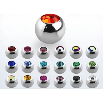 Piercing Piercingate Náhradní kulička s kamínkem ND00005 - Barva/Motiv: Čirá, Kuličky: 4 mm, Průměr tyčky: 1,2 mm