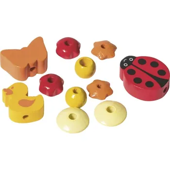 Korálek Knorr prandell Dřevěné korálky dekorační (11ks) mix žluto-červený