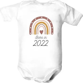 Kojenecký body Dětské body s potiskem Born in - Rainbows dětské