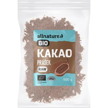 Horký nápoj Allnature Kakaový prášek RAW BIO kakaový prášek v BIO kvalitě 500 g
