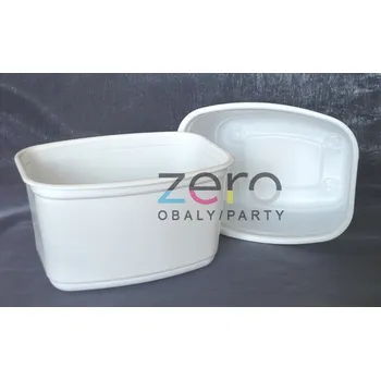 Jednorázové nádobí vanička 500 ml, PE/PP, 139x104x76mm - bílá (600 ks/balení)