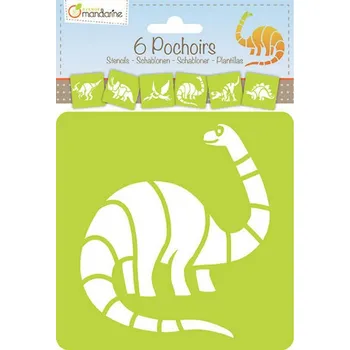Avenue Mandarine Plastové šablony sada 15x15cm dinosauři (6ks)