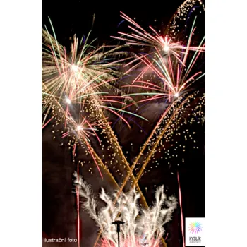 Zábavní pyrotechnika Ohňostroj na jedno zapálení o průměru 20, 25 mm, celkem 400 ran ohňostroje (ZAHRADNÍ OHŇOSTROJ)