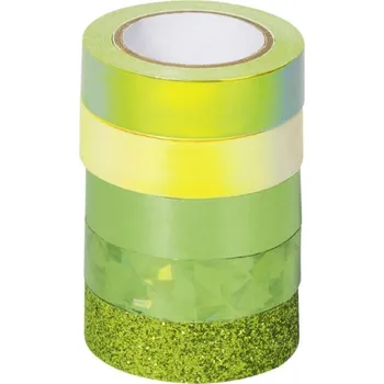 Lepicí páska Heyda Samolepicí papírová washi páska sada - zelená (5ks)