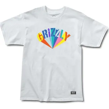 Pánské tričko GRIZZLY triko - Color Wheel SS Tee White (WHT) velikost: M