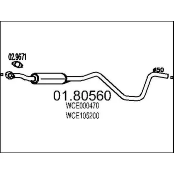 Tlumič výfuku Střední tlumič výfuku MTS 01.80560