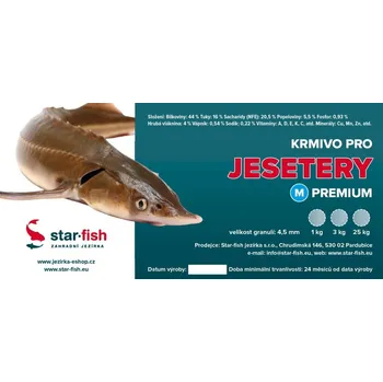 Krmivo pro rybičky Krmivo pro jesetery Premium M 4,5 mm, 1 kg