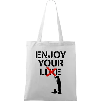 Nákupní taška Enjoy Your Lie - Taška bavlněná - 42 x 38 cm ( Bílá )