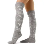 VFstyle světle šedé vánoční pletené návleky na nohy Christmas 65 cm