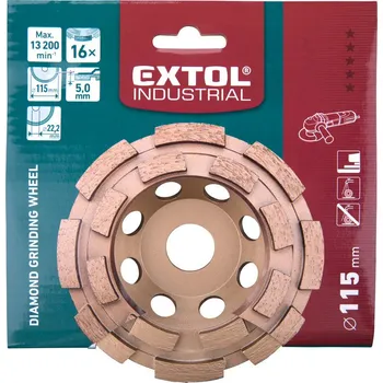 Brusný kotouč Extol Industrial kotouč brusný diamantový dvouřadý, 115mm, podélné lamely, 8703121