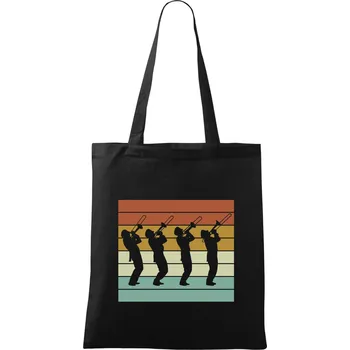 Nákupní taška Vintage trumpetista - Taška bavlněná - 42 x 38 cm ( Černá )