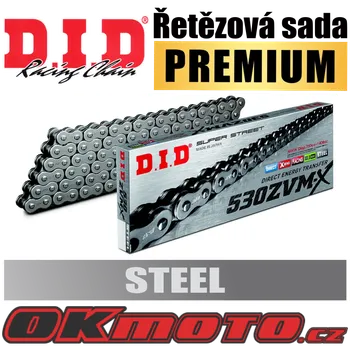 Řetězová sada pro motocykl D.I.D (Japonsko) Řetězová sada D.I.D PREMIUM 530ZVMX STEEL X-ring - Kawasaki ZXR 750 (H2), 750ccm - 90-90