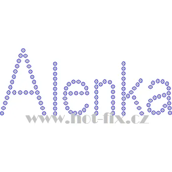 ALENKA - jméno JM03 nažehlovací hot-fix kamínkový potisk na textil, rozměr cca 12,5x4,9cm barva: kameny barva 101 Crystal /stříbrná