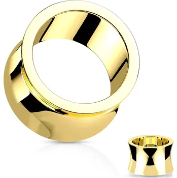 Piercing Šperky4U Zlacený tunel do ucha - ocel - TN01123GD-12