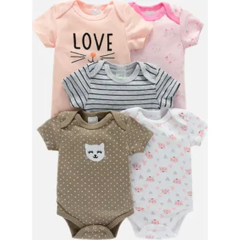 Kojenecký body 5 ks kojenecké body s krátkým rukávem - dívčí Věk: 12M, Set: Set 8