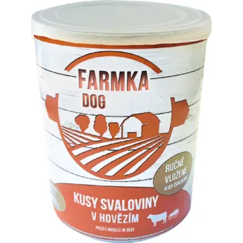 FARMKA DOG kusy svaloviny v hovězím 800g