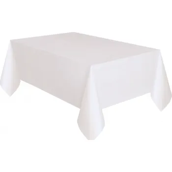 Jednorázový ubrus Plastový ubrus bílý 274x137cm