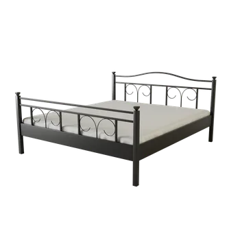 Postel Kovová postel INES Povrchová úprava: černá, Rozměr: 80 x 200 cm
