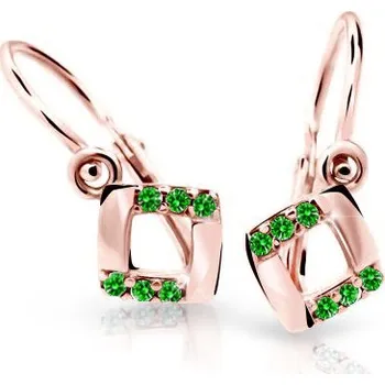 Náušnice Cutie Jewellery Dětské zlaté náušnice C2268R-Green