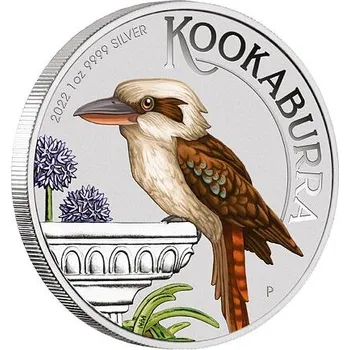 Stříbrná mince 1 Oz Australian Kookaburra (Ledňáček) 2022 Color (World Money Fair Berlin 2022)