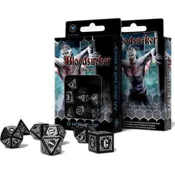 Hrací kostka Q Workshop Sada kostek Bloodsucker černá/stříbrná