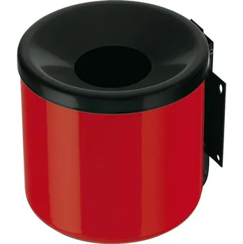 Odpadkový koš Nástěnný popelník, objem 1 l, lakovaný červený
