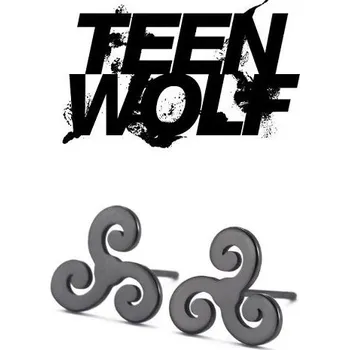 Seriál ocelové náušnice Teen Wolf Triskelion stříbrné
