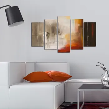 Bytová dekorace ASIR Nástěnná sada obrazů BAREVNÉ PŘECHODY 110 cm MDF