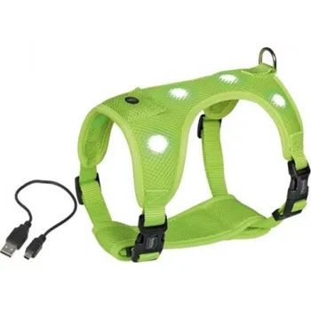 Postroj pro psa Nobby Nobby Flash Mesh LED svíticí postroj žlutý M