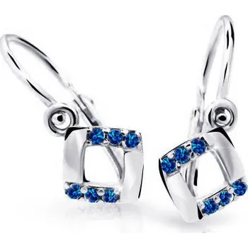 Náušnice Cutie Jewellery Dětské náušnice z bílého zlata C2268B-Blue Dark