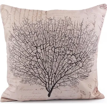 Povlak na dekorativní polštářek Povlak na polštář 45x45 cm, barva 2 šedobéžová větvička