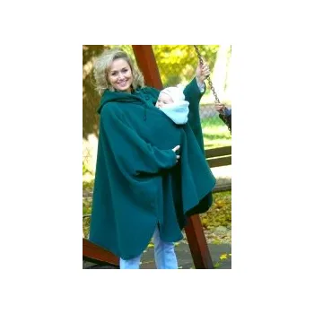 Pončo z fleecu s rukávy, Barva černá