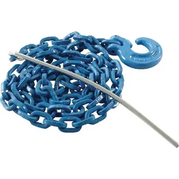 Řetěz Lesnický řetěz hranatý G10 8mm 2,5m (KP-341225) (Vlečný lesnický řetěz pro těžbu dřeva, třída jakosti G10, čtyřhranný, velikost 8 mm, včetně smyčkového háku a prostrkovací jehly. Délka 2,5 metru.)