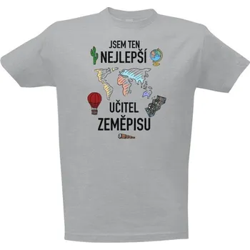 Tričko s potiskem Nejlepší učitel zeměpisu pánské
