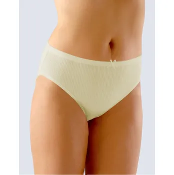 Dámské oblečení Gina Výhodné balení 5 kusů - Klasické kahotky - vetší velikosti rib 11044P Barva/Velikost: žlutobílá / 3XL/4XL