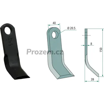 Mulčovací Y-nůž pro Orsi, 150/8/20,5 mm