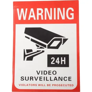 Atrapa kamery Reflexní samolepka Pozor prostor střežen kamerou 14 x 10,5 cm