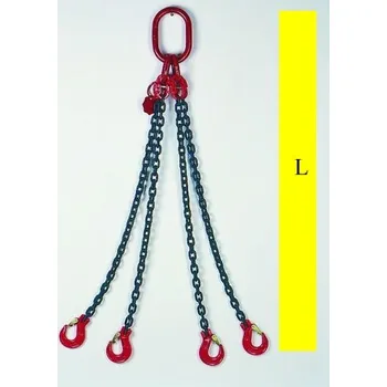 Upínací popruh Zvedací vázací řetěz čtyřpramenný 17 tun AK4-16-8-LHG, celková délka 4 m