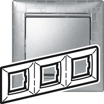 Elektrická zásuvka Valena rámeček 3-násobný Hliník graph