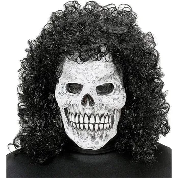 Karnevalová maska Maska lebka s rozcuchanými vlasy