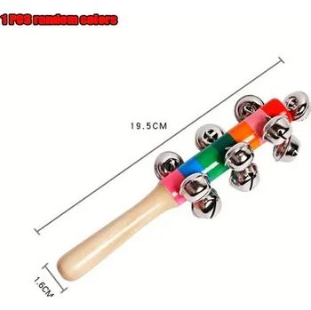 Dřevěná hračka Montessori dřevěné hračky - chrastítko s rolničkami