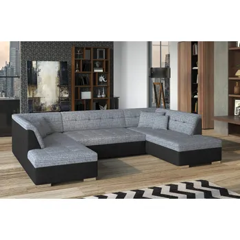 Sedací souprava Rozkládací rohová sedačka CAMERON U šedá melír / černá