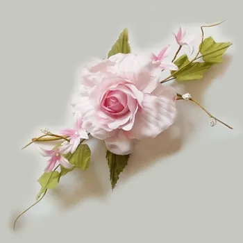 umělá květina Růže zápich textil 27cm růžová (540376)