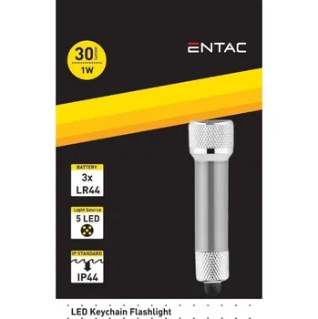 Svítilna LED svítilna na klíče 1W 30lm IP44, hliník, stříbrná