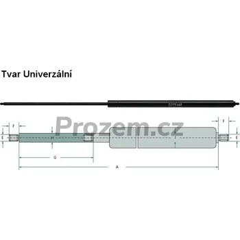 Karosérie Plynová vzpěra 270 mm, 400 N, závit M10-M10