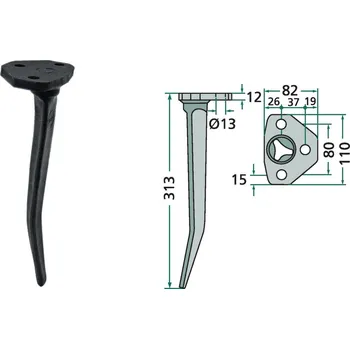 Pohon brány Hrot rotačních bran s přírubou RE pro Amazone, 6303100, 80/313 mm, hřeb rotačních bran