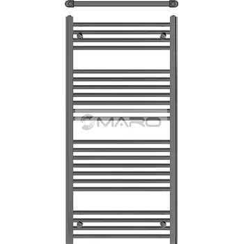Radiátor Zehnder Aura Radiátor trubkový rovný s bočním připojením 1200 x 500 mm, 330 W, chrom, PBCN-120-050