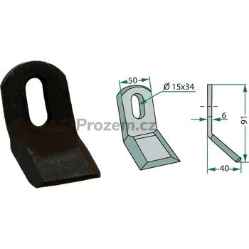 Mulčovací Y-nůž pro Noremat, S.M.A., SM56, 100111, 91/6/15x34 mm